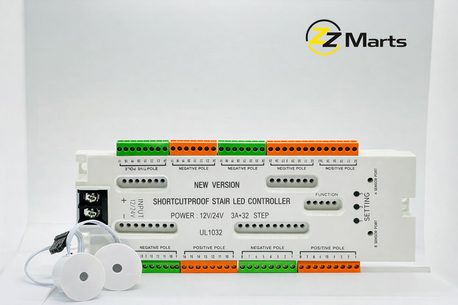 Smart Stair LED Light Controller – 32 Step Sequential Lighting (12V / 24V)