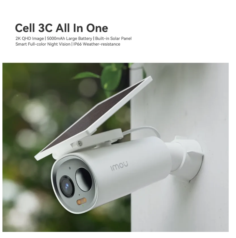 Imou Cell 3C 2K Solar Battery Camera – 3MP WiFi, Wire-Free, AI Detection