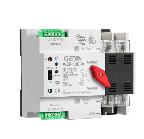 GEYA W2R WiFi Automatic Transfer Switch (ATS) – 2P 100A (Dual Power, Tuya)