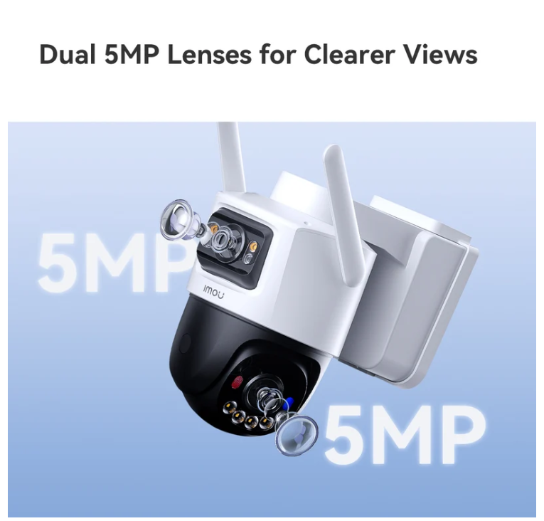 Imou AOV Dual 3K Solar Battery Camera – 5MP+5MP Dual Lens, 4G SIM + WiFi, AI Detection