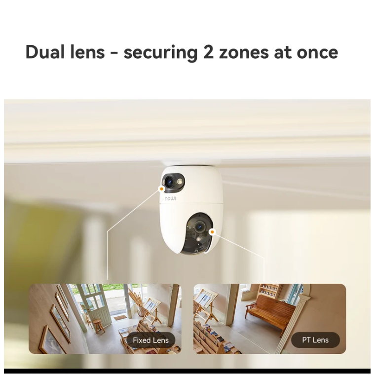 Imou Ranger 2 Dual 2K Indoor Dual-Lens Pan-Tilt Camera – 3MP+3MP WiFi, AI Detection