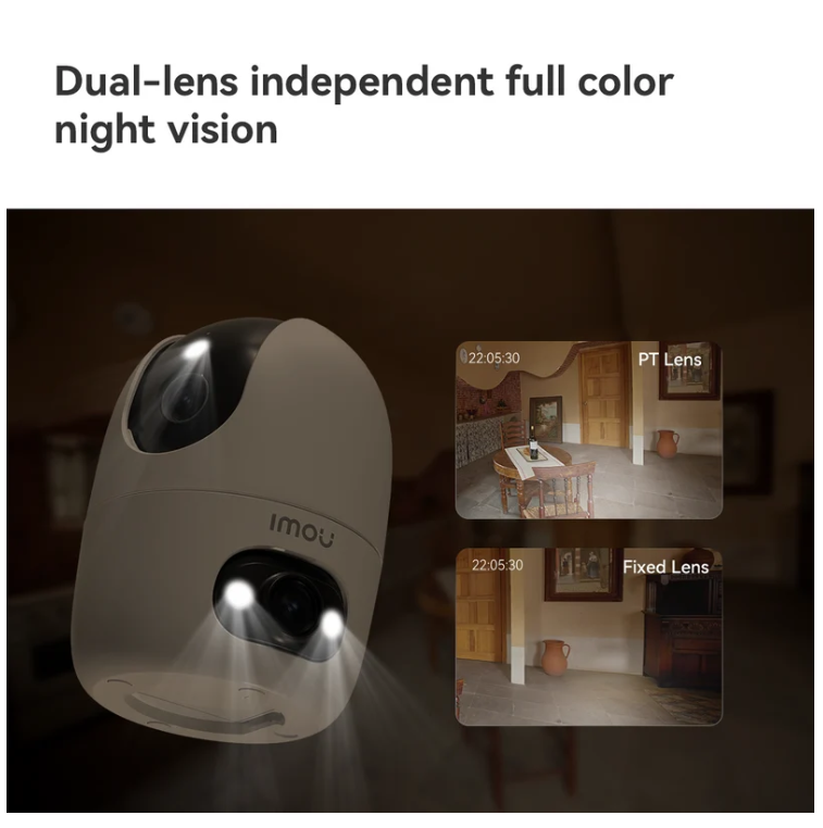 Imou Ranger 2 Dual 2K Indoor Dual-Lens Pan-Tilt Camera – 3MP+3MP WiFi, AI Detection