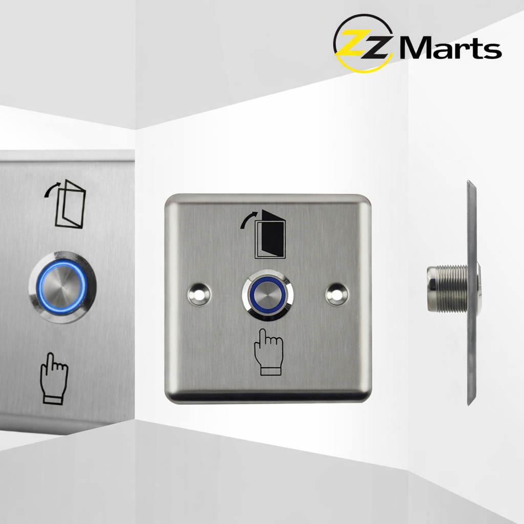 LED Stainless Steel Exit Button – Access Control Door Release Switch