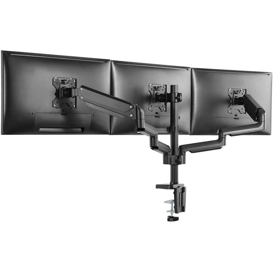 Triple Hydraulic Table Clip Monitor Mount – Gas Spring Desk Clamp Stand