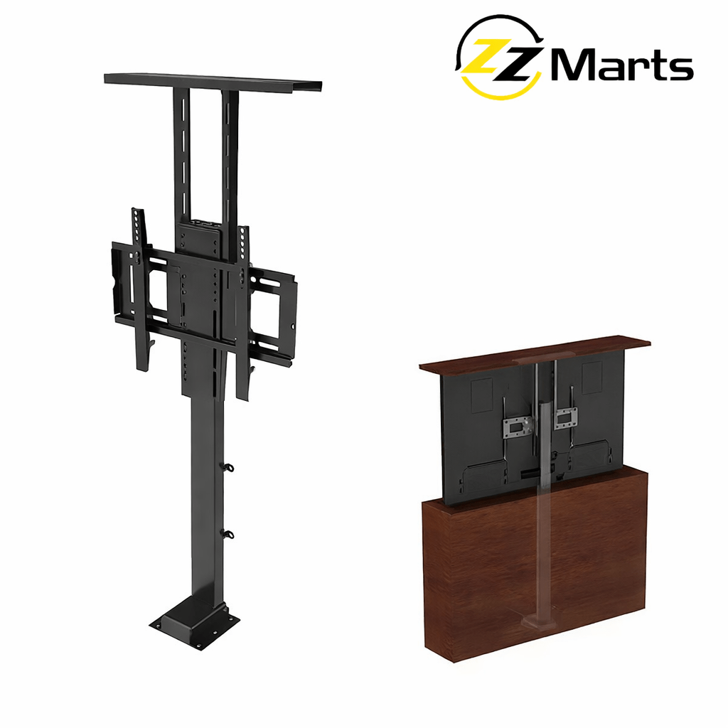 Motorized TV Floor Stand 32″–75″ – Electric Height Adjustable