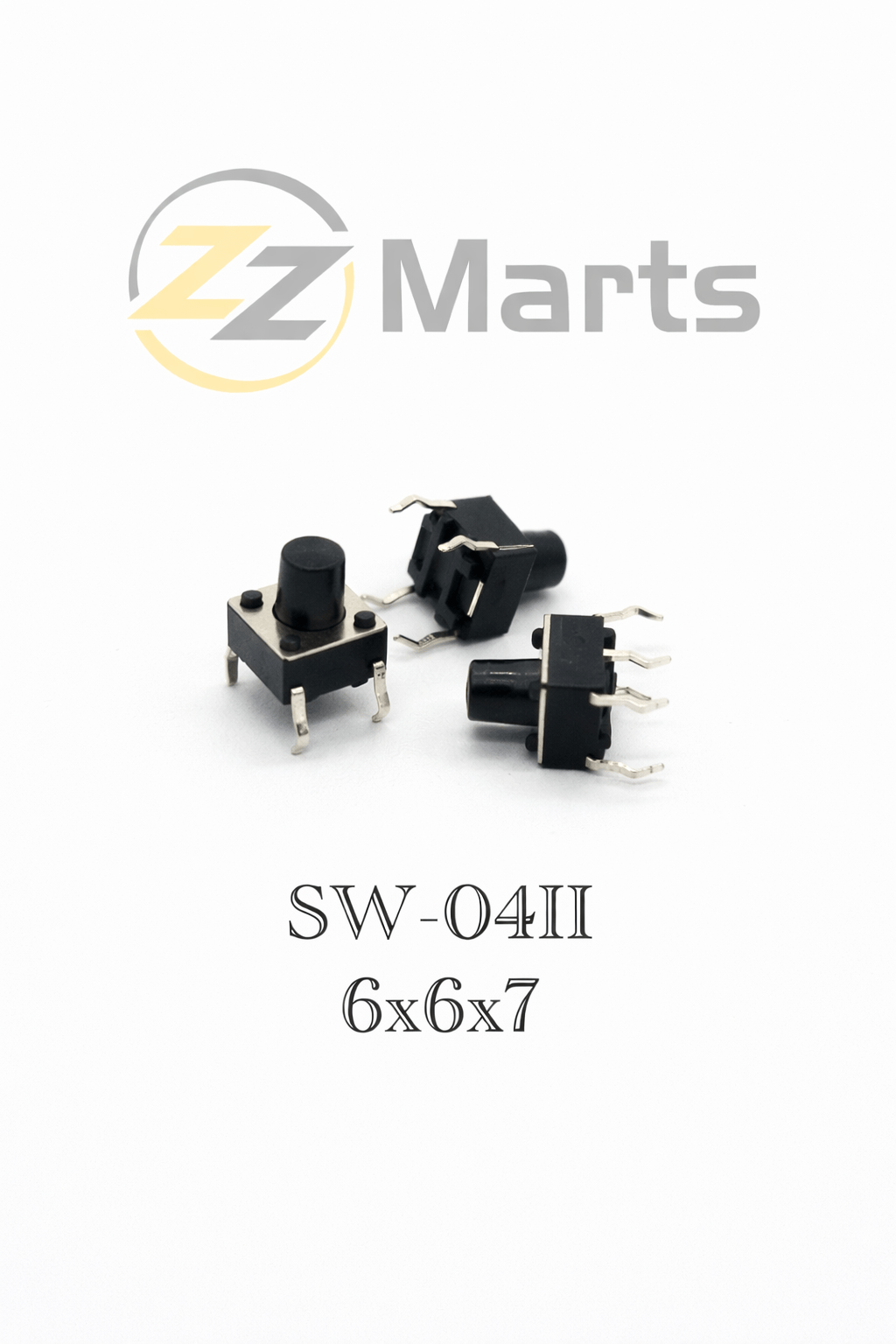 SW-04II 4-Pin DIP Tact Switch – 6×6×7mm Momentary Push Button
