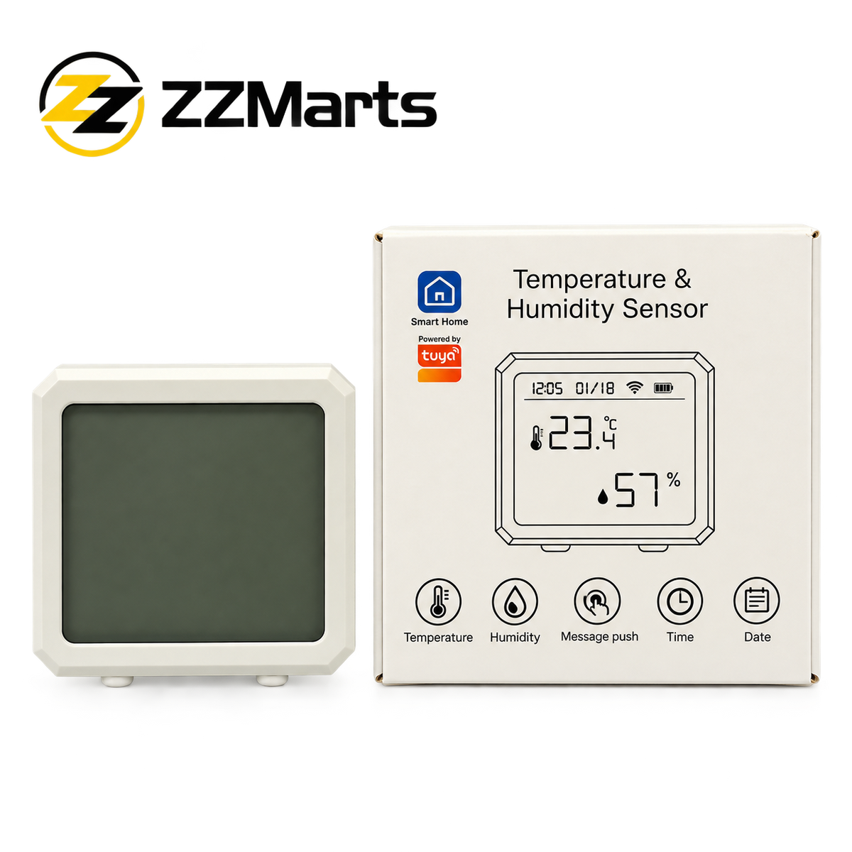 WiFi Temperature & Humidity Sensor – Tuya Smart Life (TH-01)