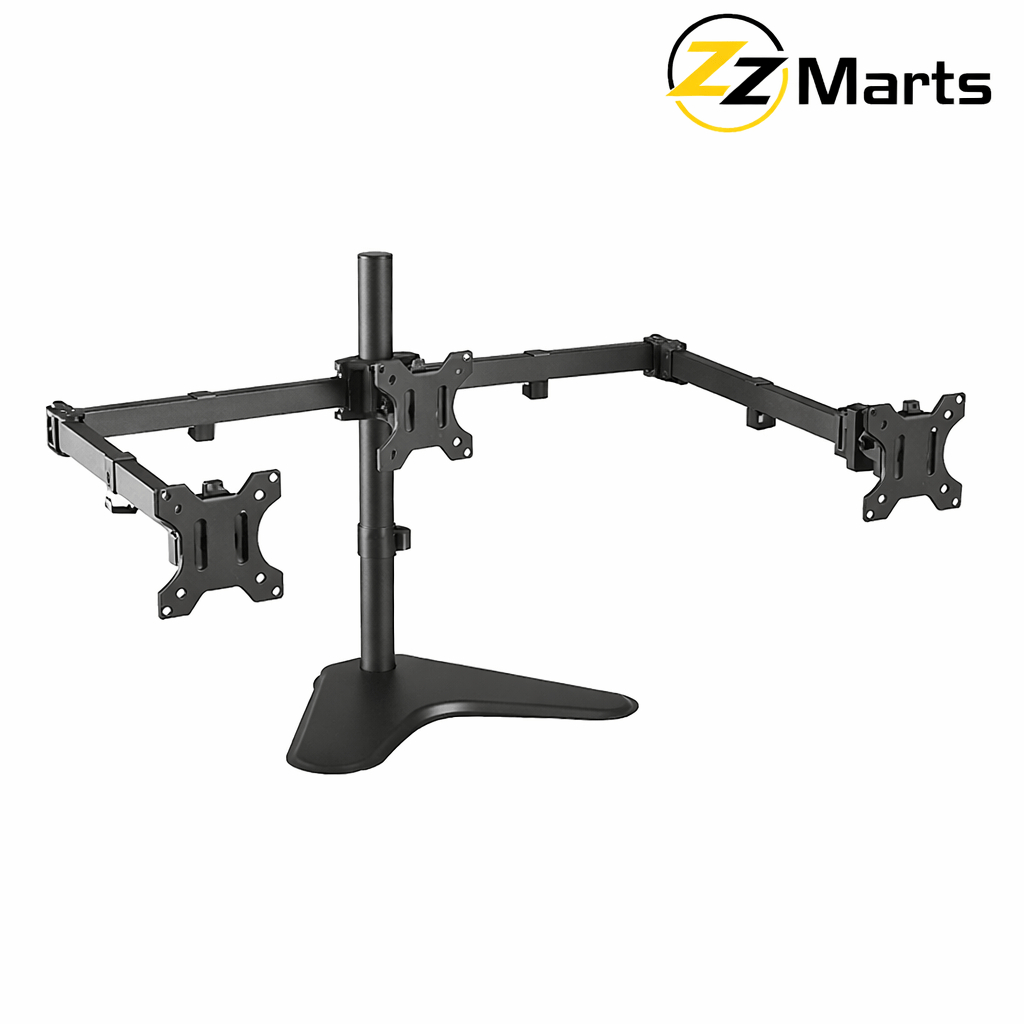 Triple Monitor Table Top Stand – Adjustable Desktop Monitor Mount