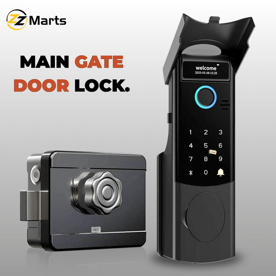 Smart Main Gate Door Lock – Fingerprint, PIN & Card Outdoor Gate Lock