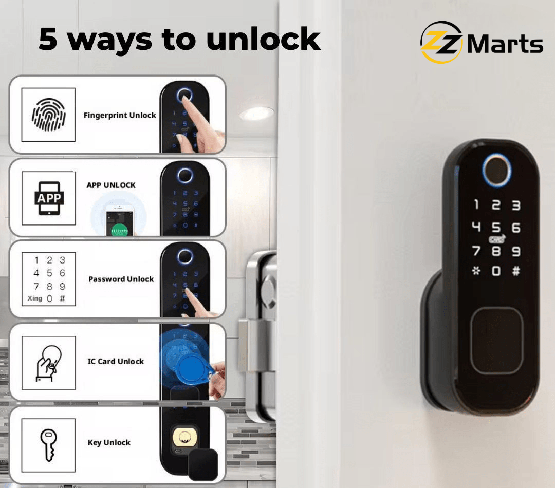 Smart Main Gate Lock with Criss Cross Latch – Fingerprint, PIN & Card Access