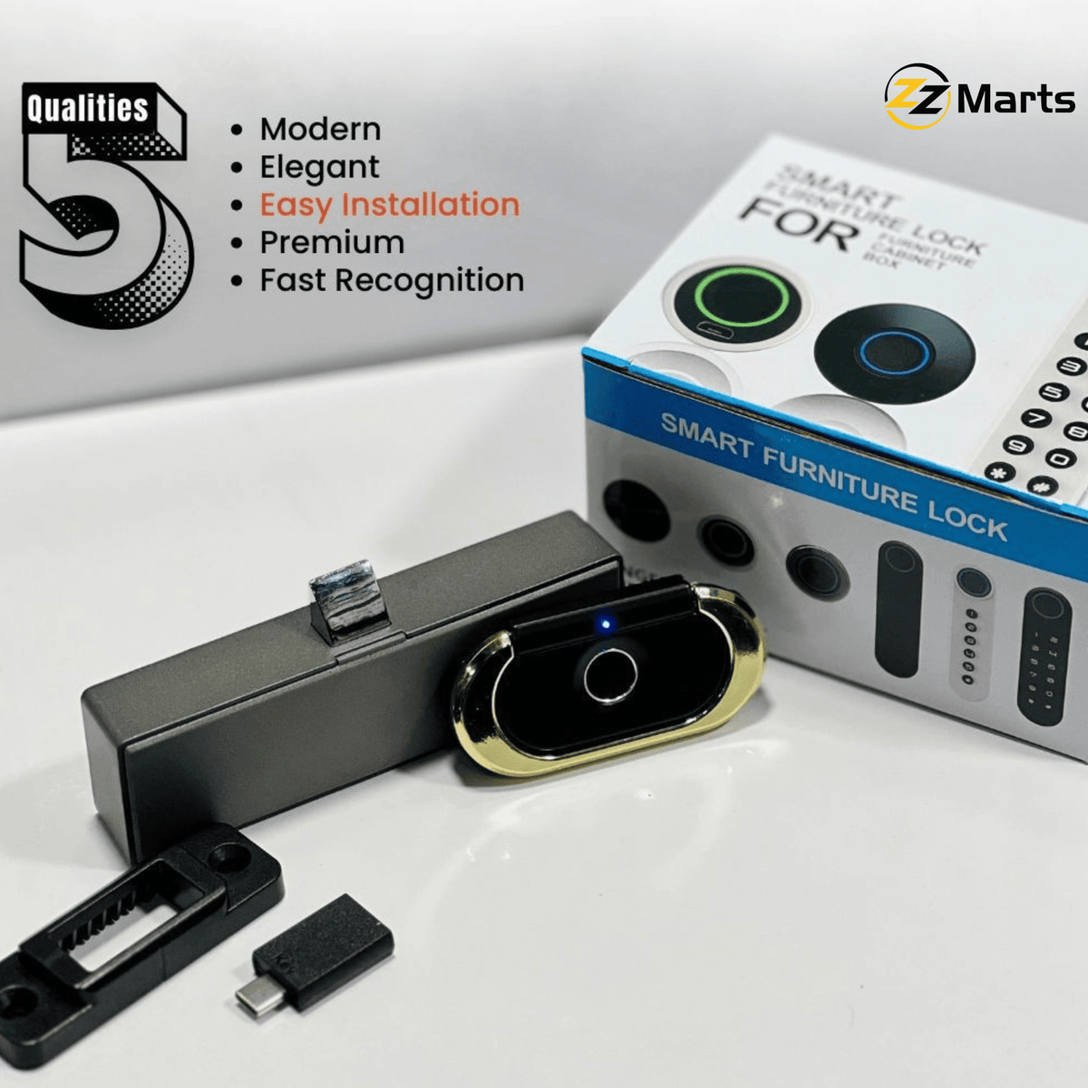 F182 Fingerprint Drawer Lock – Smart Cabinet & Drawer Biometric Lock