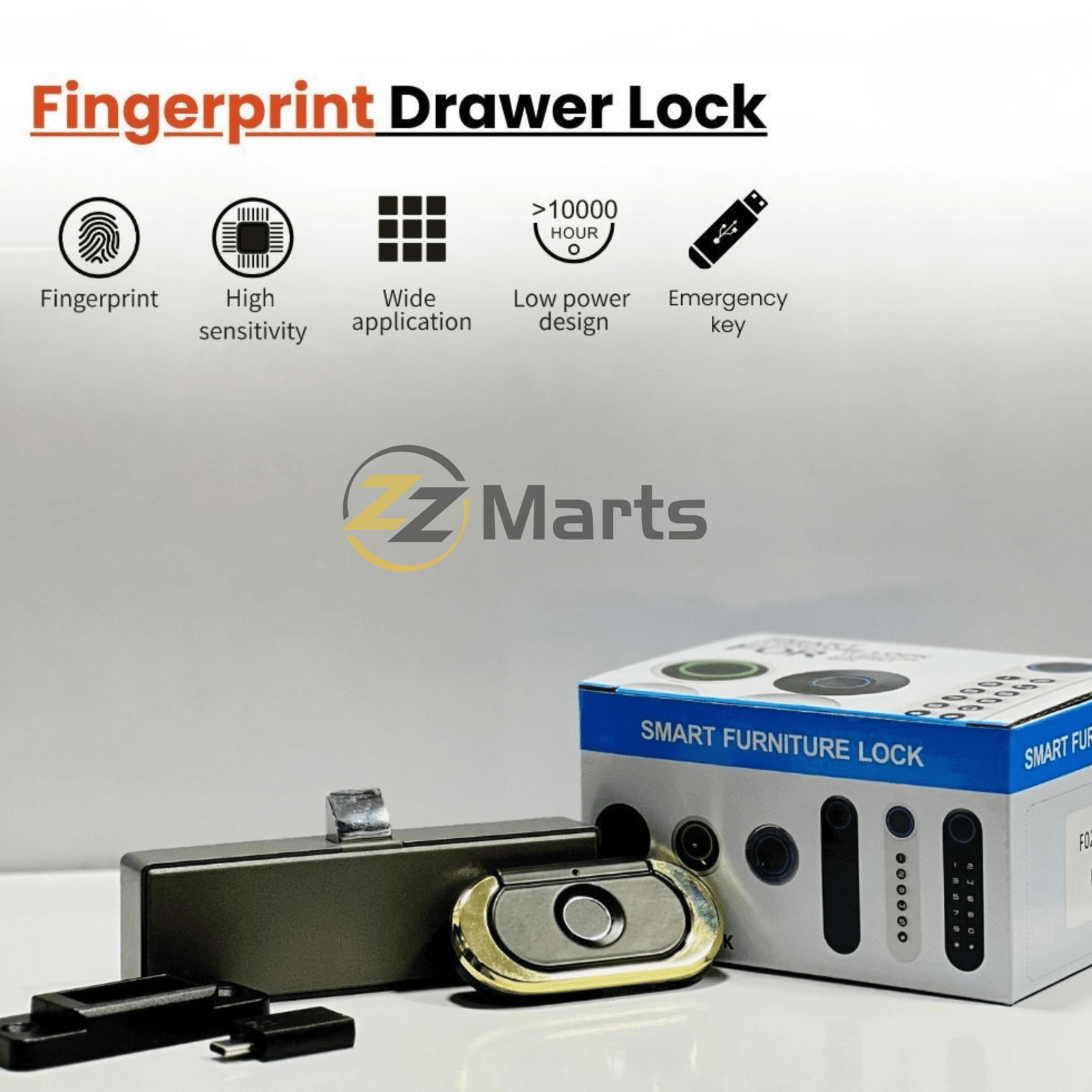 F182 Fingerprint Drawer Lock – Smart Cabinet & Drawer Biometric Lock
