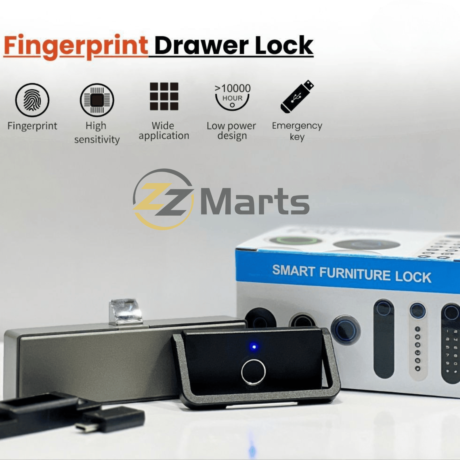F051 Fingerprint Drawer Lock – Aluminium Smart Cabinet Biometric Lock