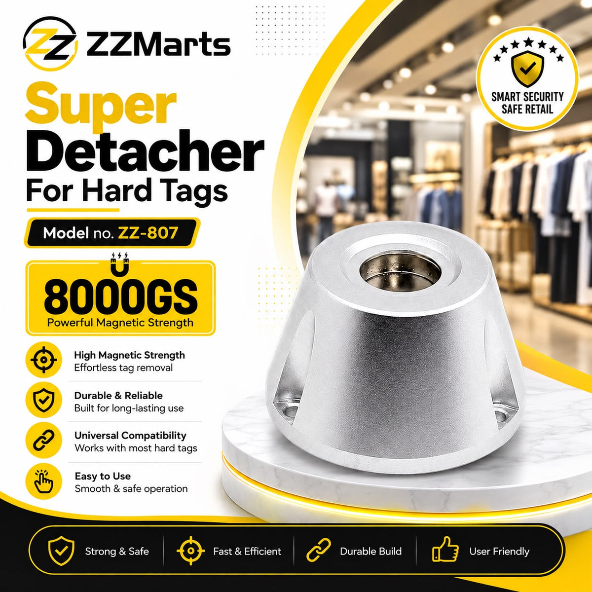 ZZ-807 Super Detacher for Hard Tags – 8,000GS