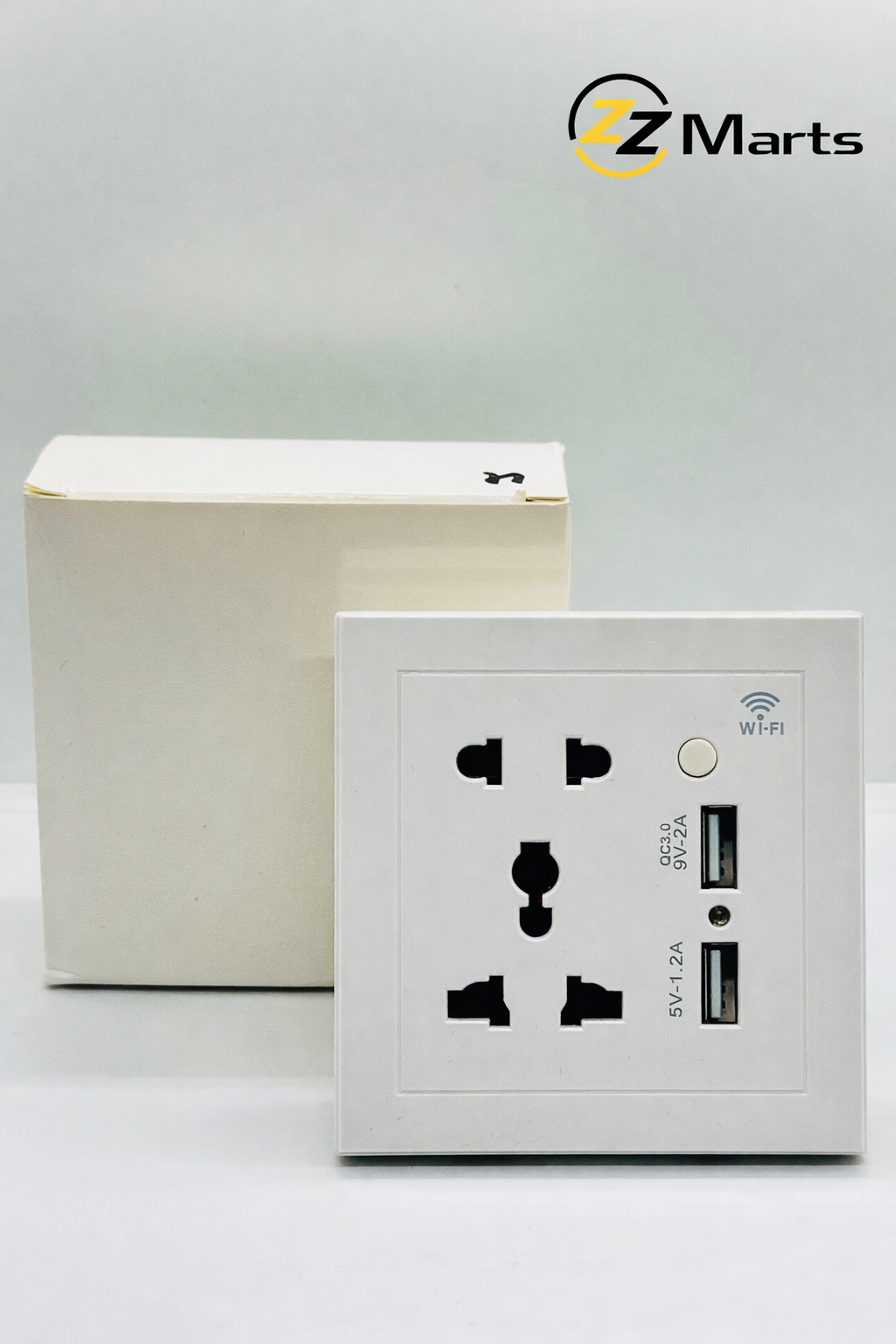Smart WiFi Universal Socket with Dual USB (Black & White)