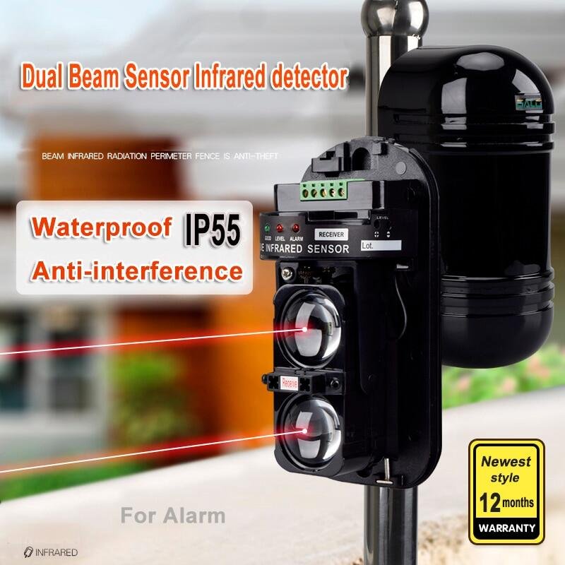 Dual Beam Infrared Sensor – 50 Meter Outdoor Perimeter Alarm (IP55)