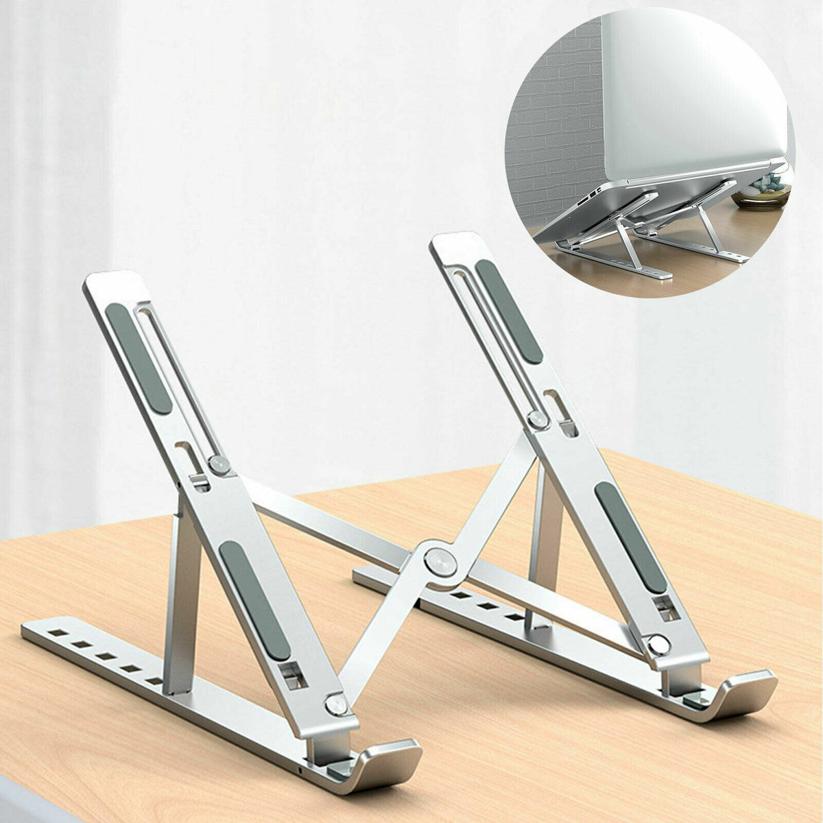 Adjustable Aluminum Laptop Stand – Foldable, Portable & Ergonomic Design