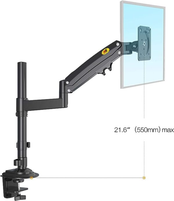 NB North Bayou H100 Monitor Desk Mount Long Arm for 22''-35'' Ultra Wide Full Motion Height Adjustable Monitor - Image 4