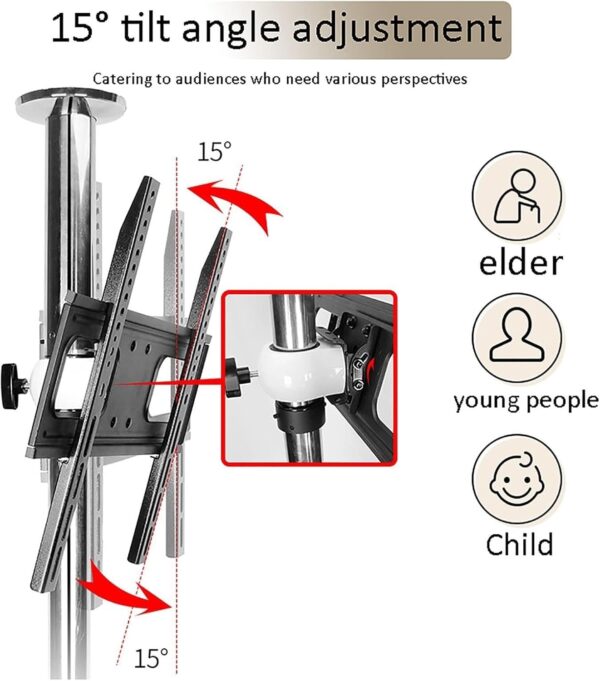 Full Motion 360 Floor Wall Revolving TV Mount - Image 2