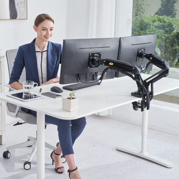 NB North Bayou Dual Monitor Desk Mount Stand Full Motion Swivel Computer Monitor Arm for Two Screens 17-27 Inch  F160 - Image 3