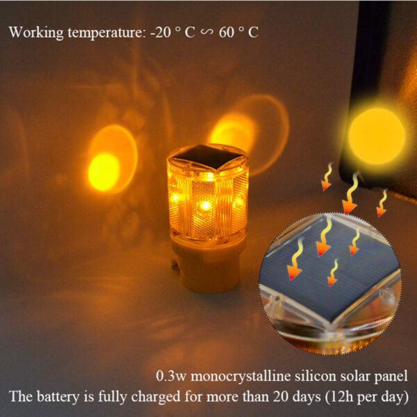 Solar Strobe Warning Light Flashing Lamp - Image 3