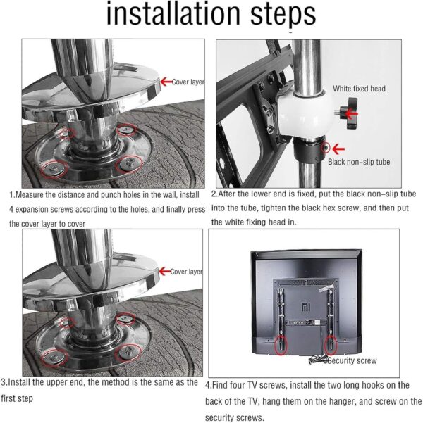 Full Motion 360 Floor Wall Revolving TV Mount - Image 3