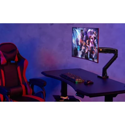 NB North Bayou F100A Gas Spring Monitor Arm – Single Arm Table Mount Bracket for 22–35” LCD/LED Screens with 360° Rotation, Tilt & Swivel