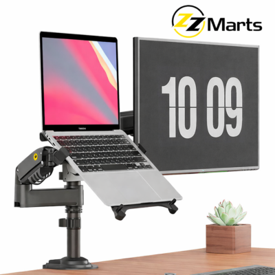 NB H180 Monitor Arm 17″–27″ with Laptop Plate – Gas Spring Desk Mount