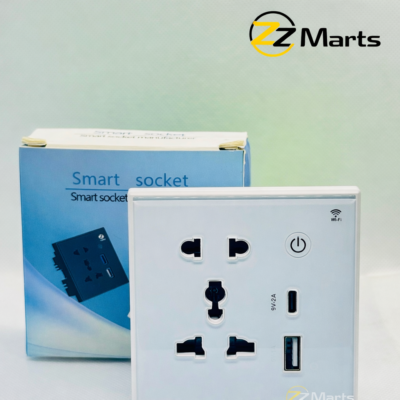 Smart WiFi Glass Socket with USB & Type-C – Universal Smart Power Outlet