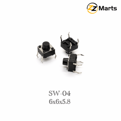 Tactile Push Button Switch 6×6×5.8mm (SW-04) – 4 Pin Momentary Switch