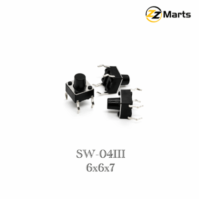 Tactile Push Button Switch 6×6×7mm (SW-04IIII) – 4 Pin Momentary Switch