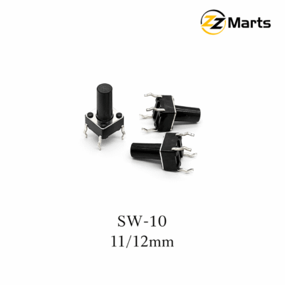 Tactile Push Button Switch 6×6×11/12mm (SW-10) – Extra Long Stem Momentary Switch