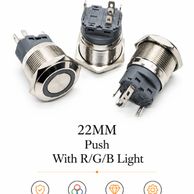 22MM Metal Push Button Switch with RGB LED Light